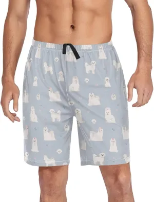 vvfelixl Men's Pajama Shorts Australian Shepherd Dog Sleep Shorts for Men Pajama Bottom Pants S