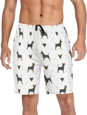vvfelixl Men's Pajama Shorts Australian Shepherd Dog Sleep Shorts for Men Pajama Bottom Pants S