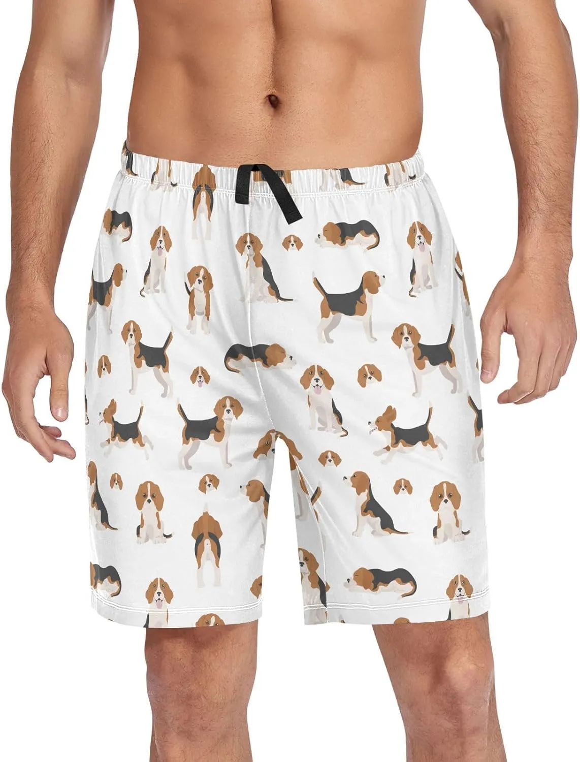 vvfelixl Men's Pajama Shorts Australian Shepherd Sleep Shorts for Men Pajama Bottom Pants with Drawstring & Pockets S
