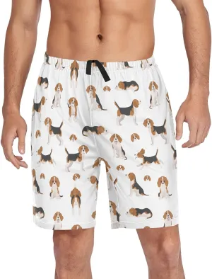 vvfelixl Men's Pajama Shorts Australian Shepherd Sleep Shorts for Men Pajama Bottom Pants with Drawstring & Pockets S