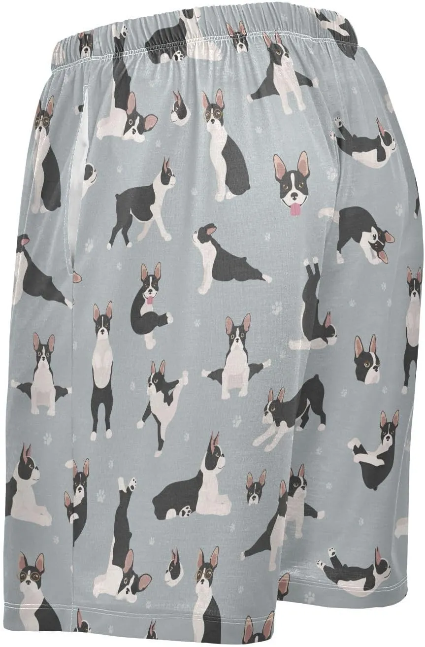vvfelixl Men's Pajama Shorts Australian Shepherd Sleep Shorts for Men Pajama Bottom Pants with Drawstring & Pockets S
