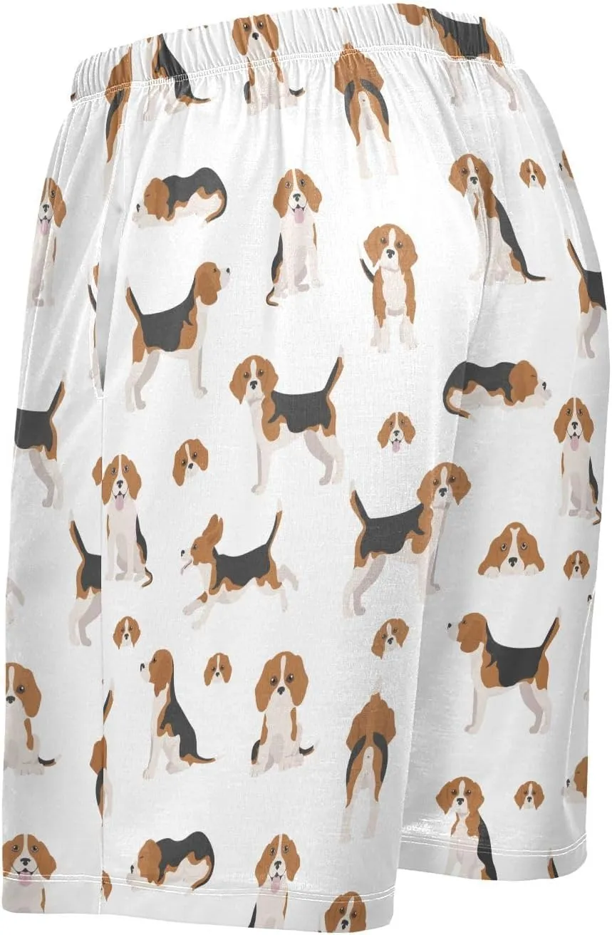 vvfelixl Men's Pajama Shorts Australian Shepherd Sleep Shorts for Men Pajama Bottom Pants with Drawstring & Pockets S