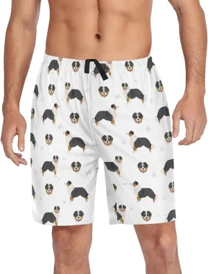 vvfelixl Men's Pajama Shorts Australian Shepherd Sleep Shorts for Men Pajama Bottom Pants with Drawstring & Pockets S