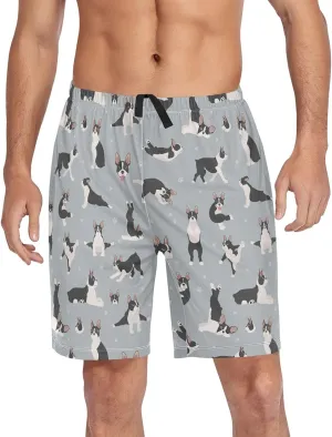 vvfelixl Men's Pajama Shorts Australian Shepherd Sleep Shorts for Men Pajama Bottom Pants with Drawstring & Pockets S