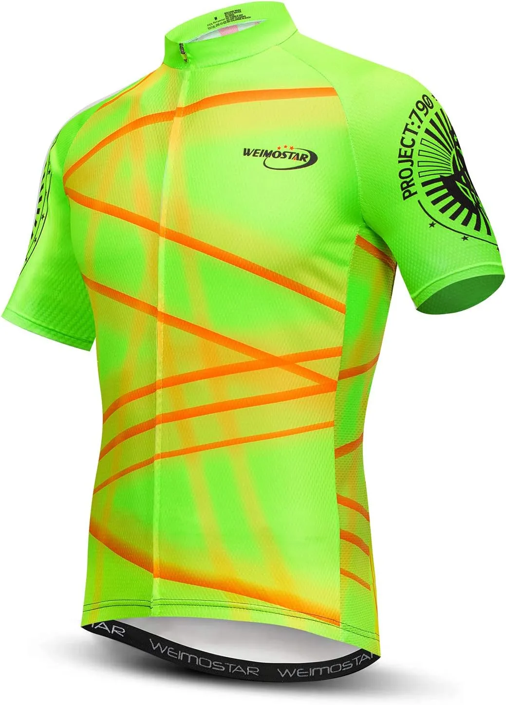 Weimostar Men's Cycling Jersey Short Sleeve Bike Clothing Multicolored Diamond