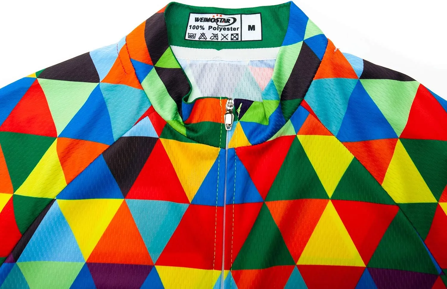 Weimostar Men's Cycling Jersey Short Sleeve Bike Clothing Multicolored Diamond