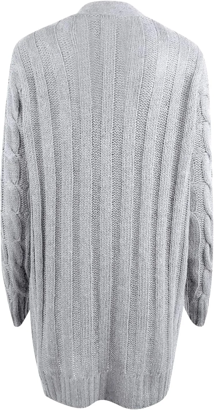 Winter Coats for Women 2025 Cable Knit Long Sleeve Sweaters Button Down Fall Outwear Coat Comfy Open Front Cardigan