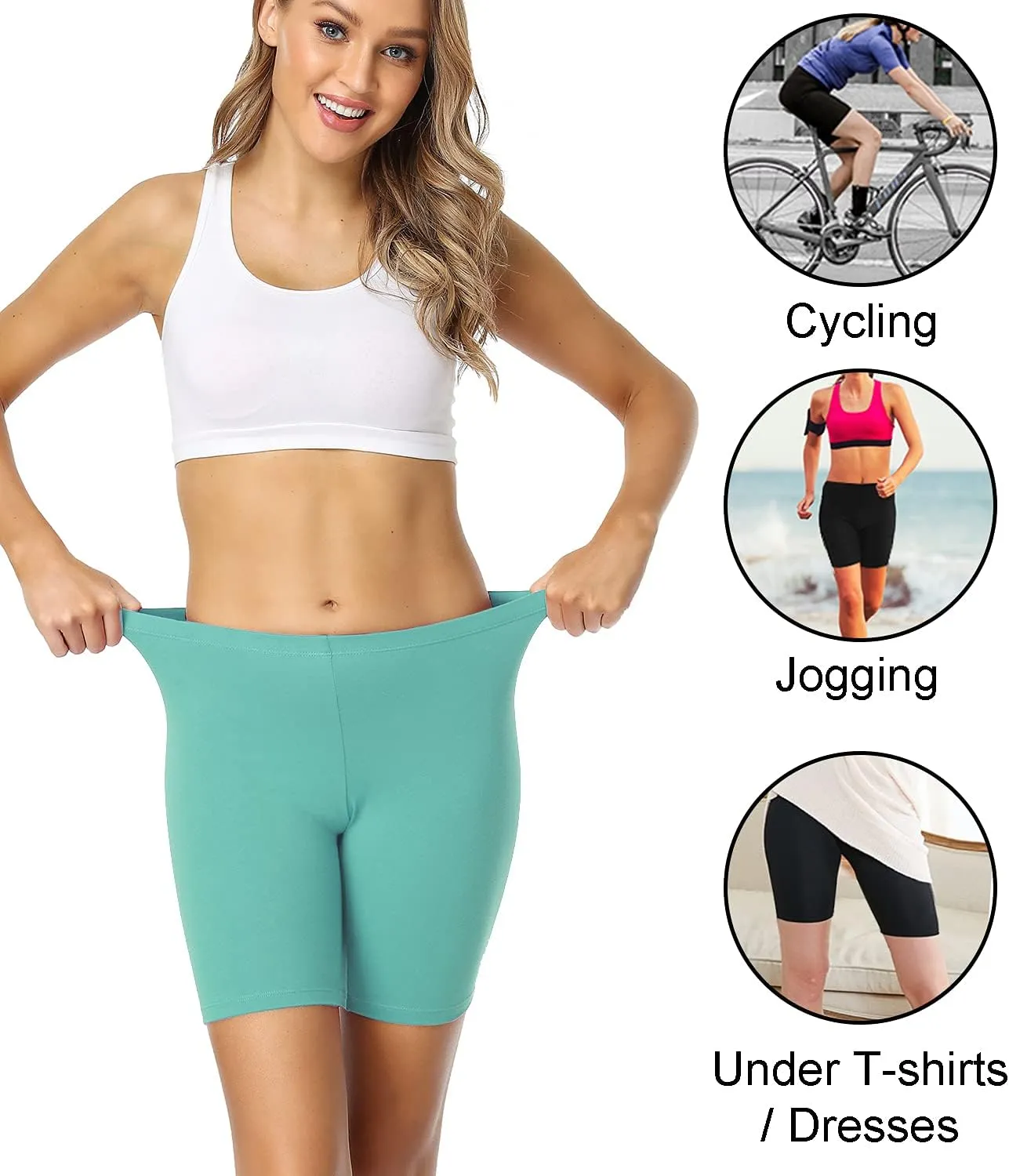 wirarpa Women's Anti Chafing Cotton Underwear Boy Shorts Long Leg Boyshorts Panties 3 Pack