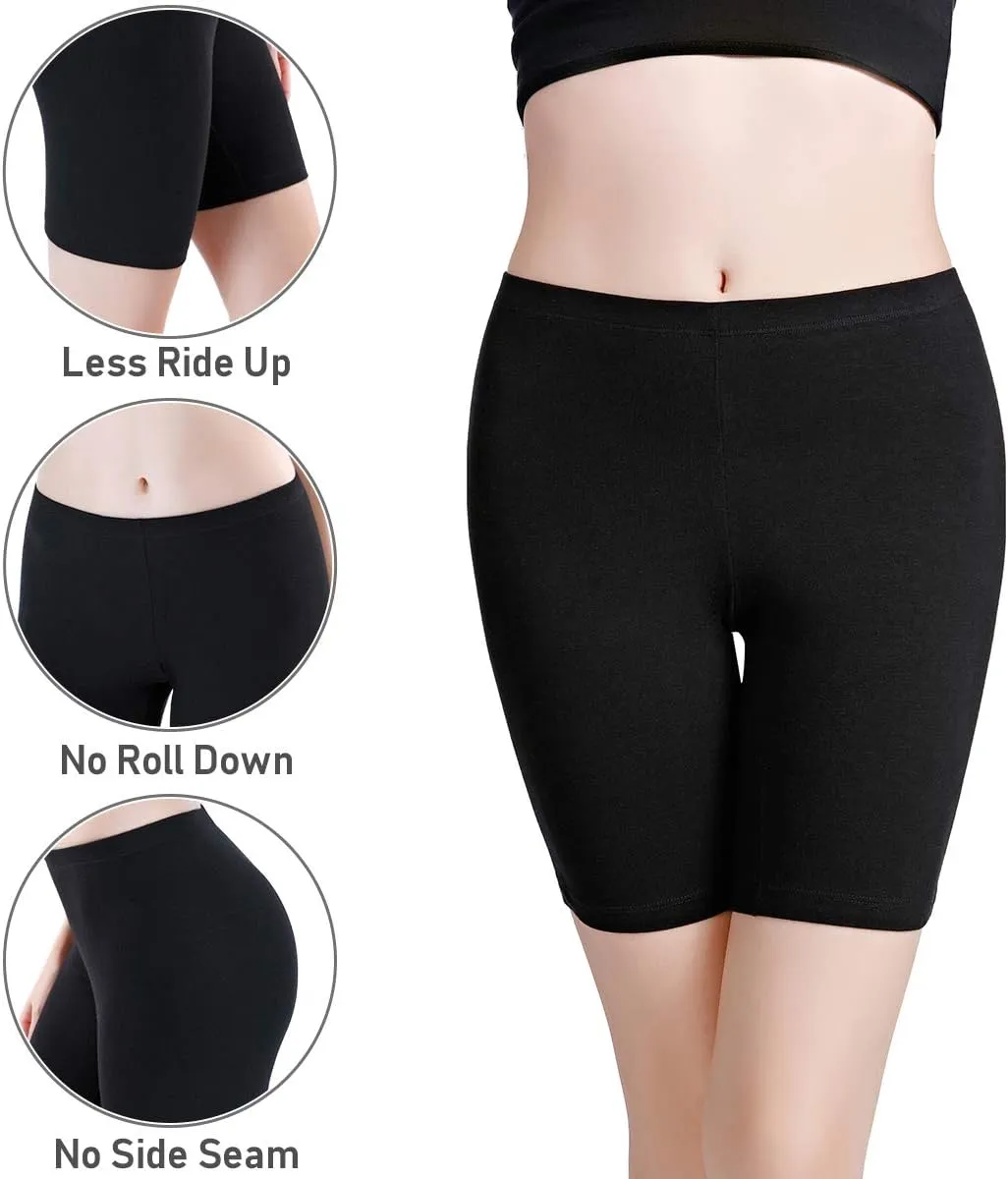 wirarpa Women's Anti Chafing Cotton Underwear Boy Shorts Long Leg Boyshorts Panties 3 Pack