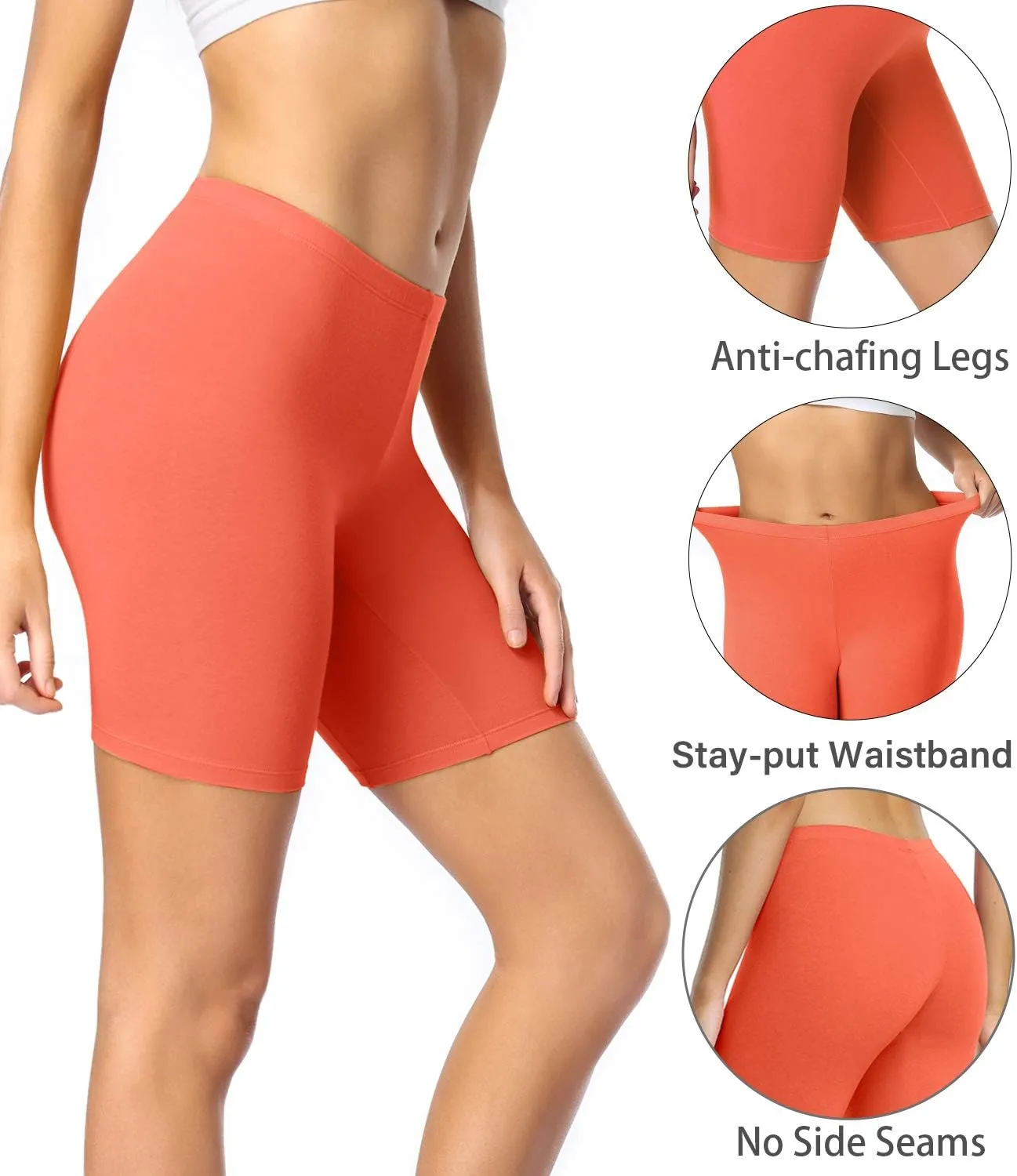 wirarpa Women's Anti Chafing Cotton Underwear Boy Shorts Long Leg Boyshorts Panties 3 Pack