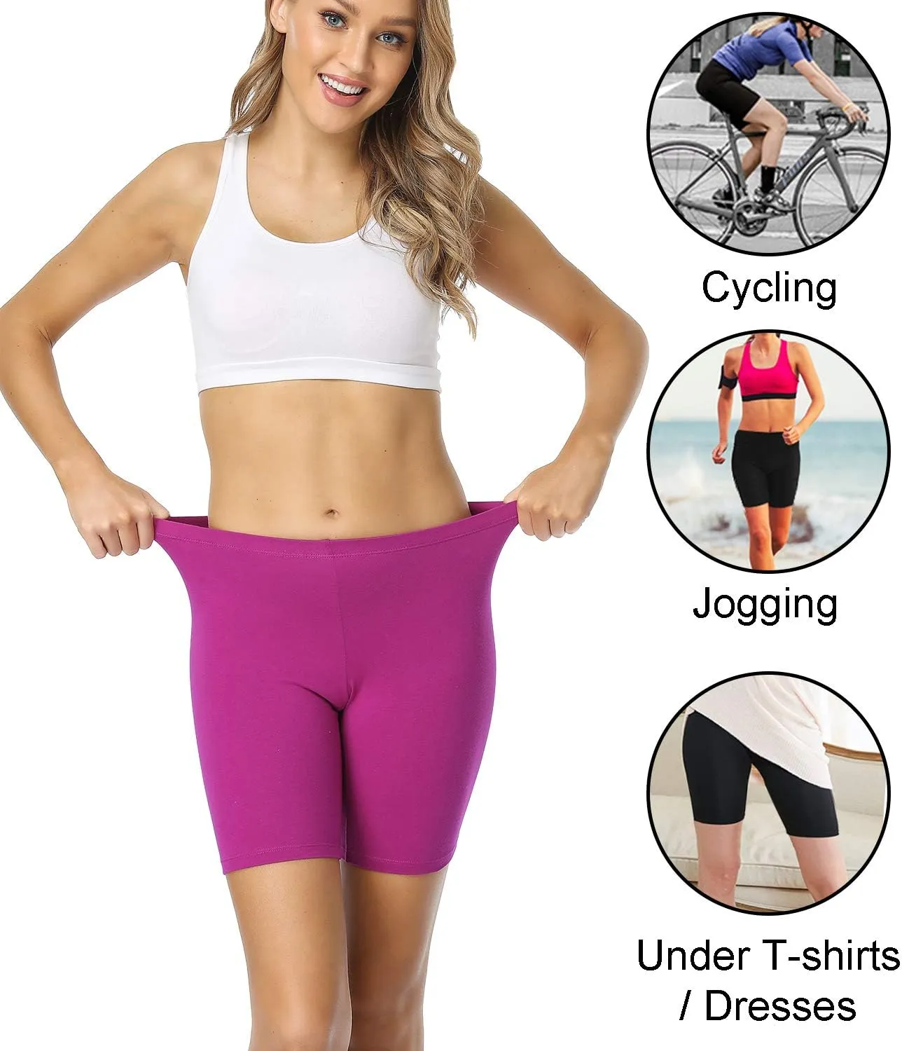 wirarpa Women's Cotton Boy Shorts Underwear Anti Chafing Soft Biker Short Plus Boy Shorts Panties 4 Pack