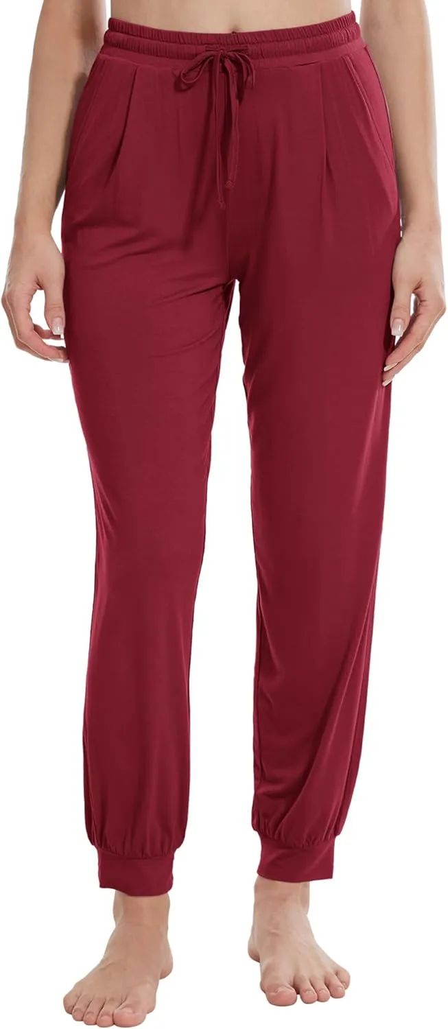 WiWi Pajama Pants for Women Viscose from Bamboo Lounge Bottoms with Pocket Sweatpants Joggers Night Pant S-XXL