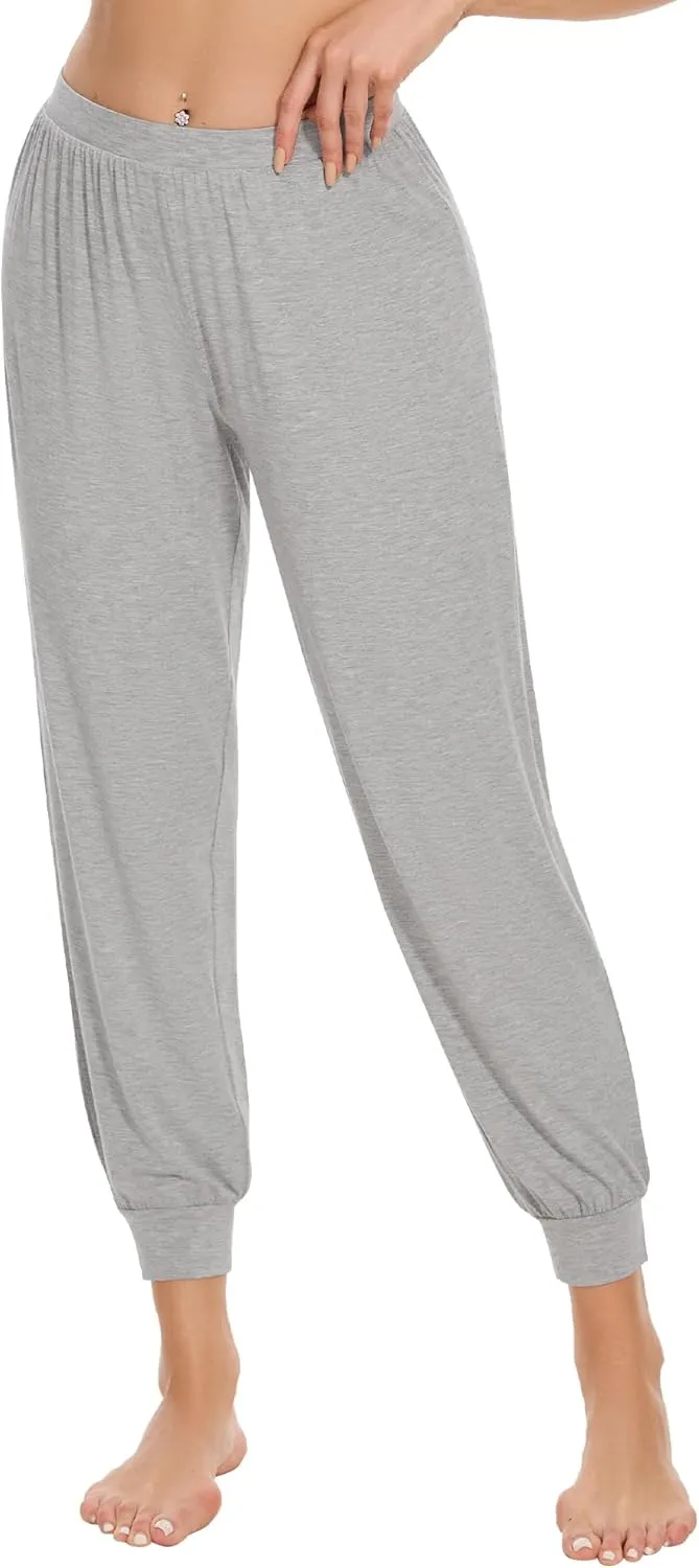 WiWi Womens Pajama Bottoms Soft Viscose from Bamboo Joggers pants Yoga Pants Casual Lounge S-XXL