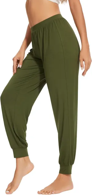 WiWi Womens Pajama Bottoms Soft Viscose from Bamboo Joggers pants Yoga Pants Casual Lounge S-XXL