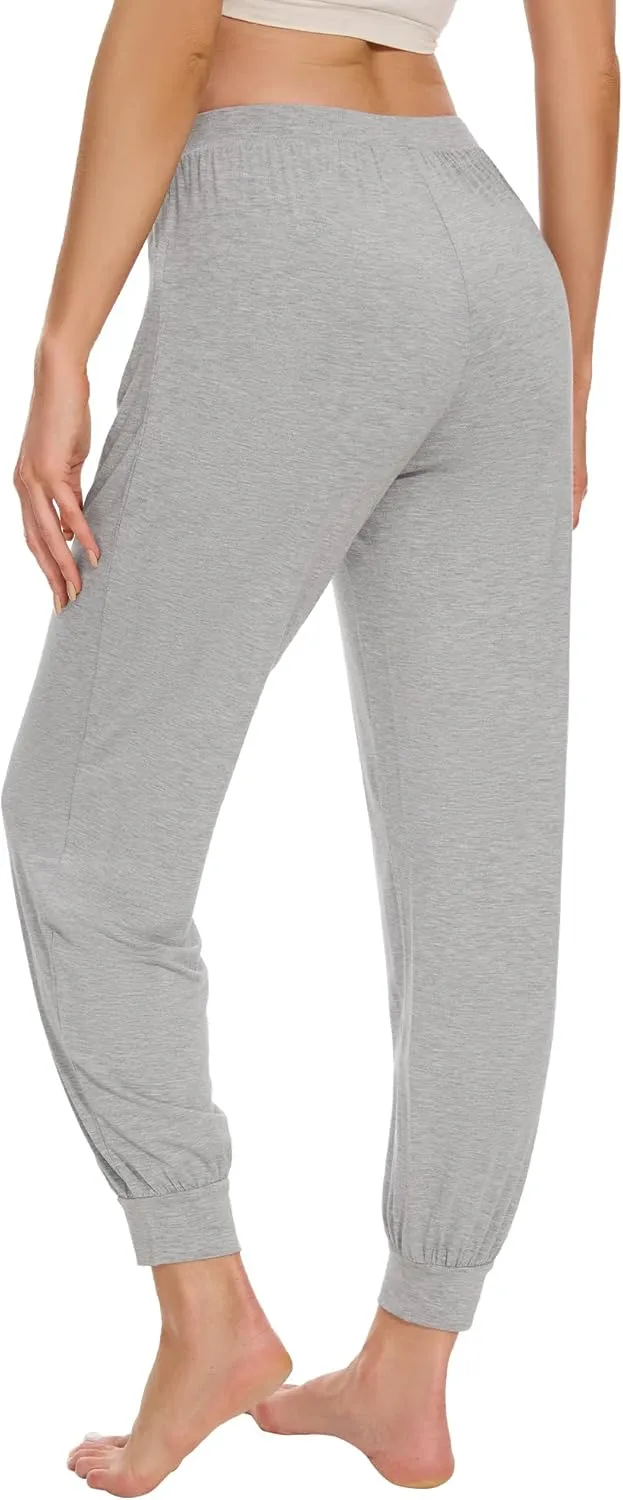 WiWi Womens Pajama Bottoms Soft Viscose from Bamboo Joggers pants Yoga Pants Casual Lounge S-XXL