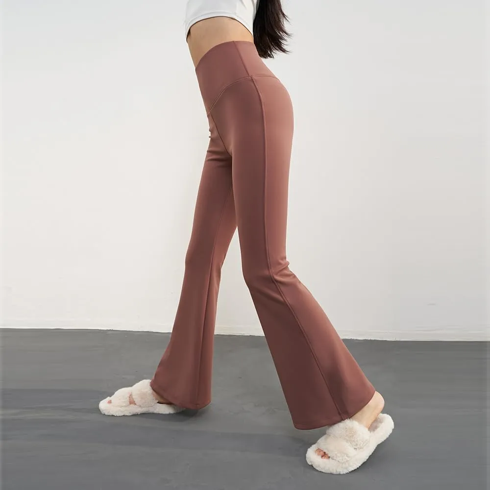 Women Fleece Lined Flare Leggings Winter Thermal Warm Yoga Pants Workout Tummy Control Wide Leg Pants SLP5T492T