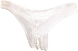 Women High-Waisted G String Thongs Underwears Lightweight Soft Lace Trim T-Back Panties