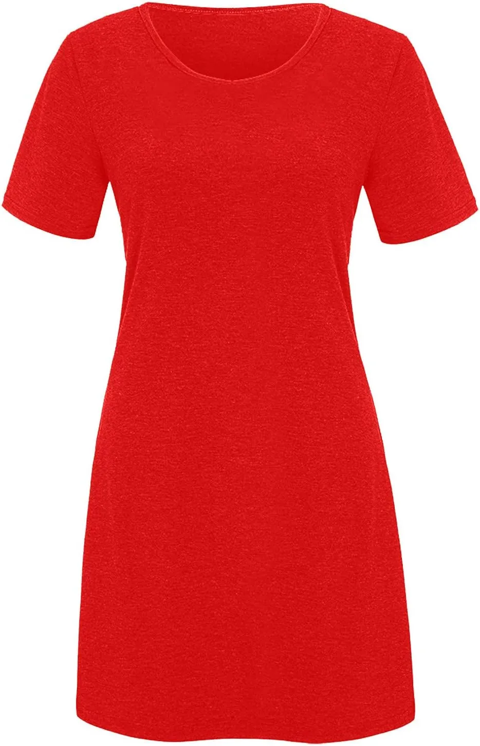 Women Midi Dress Solid Classy Cotton Short Sleeve Crew Neck T Shirt Dress Party Holiday Gauze Outfits for Women