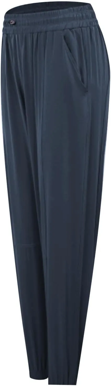 Women's Cargo Hiking Pants Quick Dry Elastic Waist Straight Leg Yoga Trousers Ice Silk Casual Pant for Travel Golf