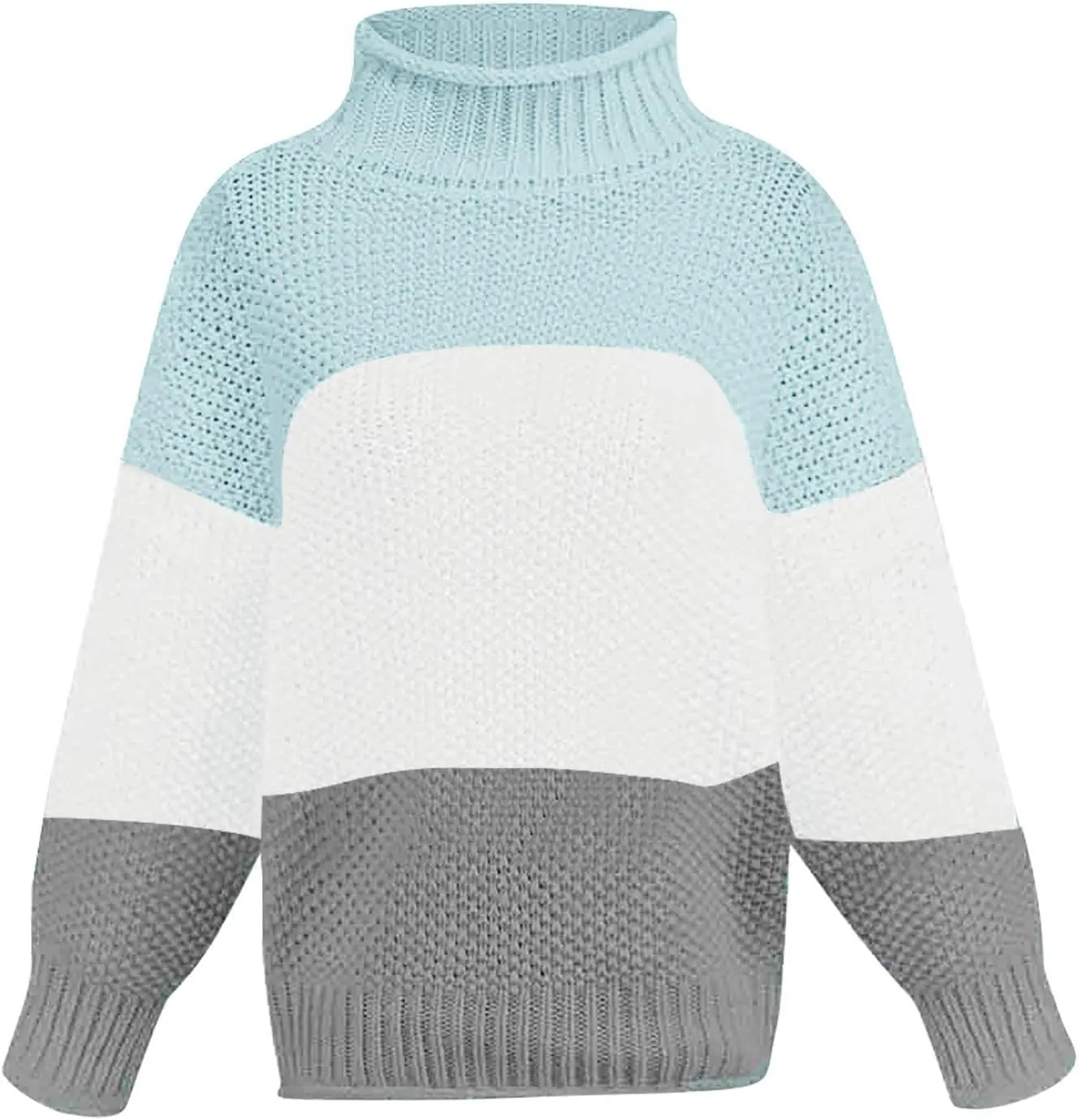 Women's Chunky Knitted Sweaters Batwing Sleeve Turtleneck Sweater 2023 Fall Casual Oversized Pullover Sweater Tops
