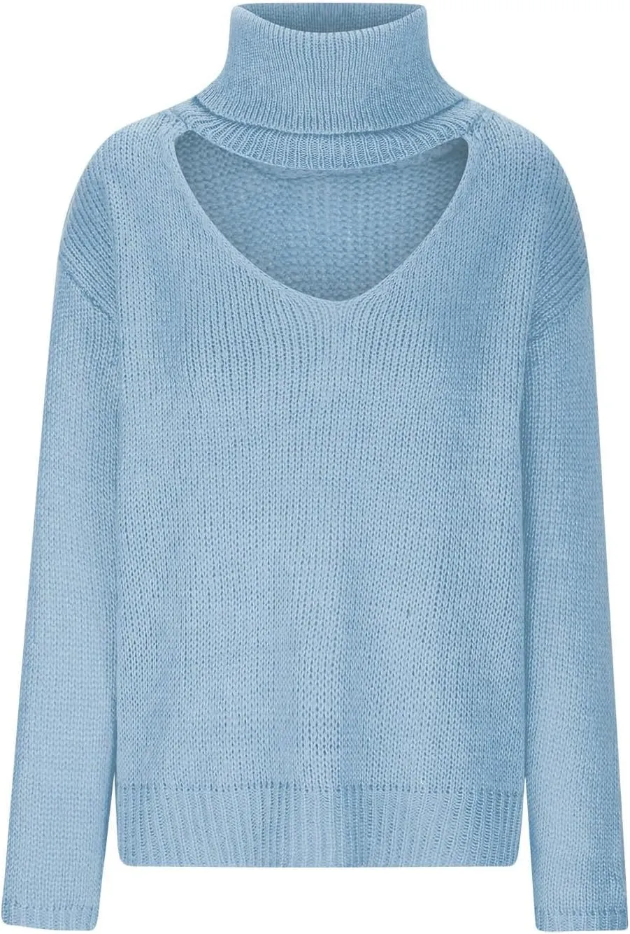 Womens Fall Tops Trendy Casual Turtleneck Sweaters Soft Warm Winter Knitted Sweaters Plus Size Jumper Tops