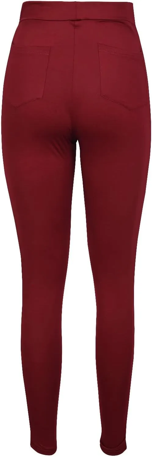 Women's High Waisted Leggings Sexy Lace Stretchy Pull-on Jeggings Butt Lift Shapewear Firm Compression Leggings