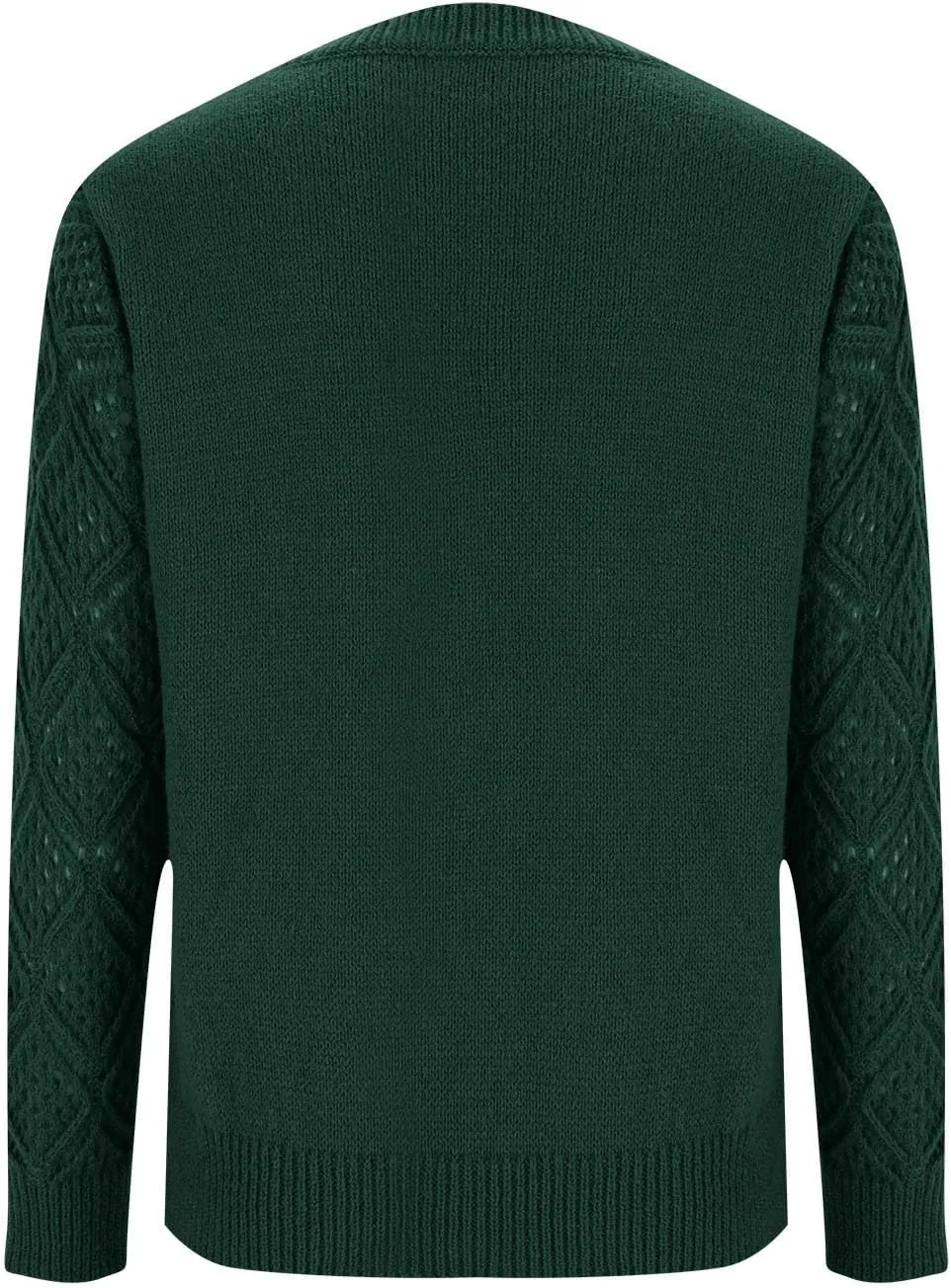 Women's Hollow Out Long Sleeve Sweater Casual V-Neck Chunky Knit Sweater Lightweight Pullover Sweater Fashion Design