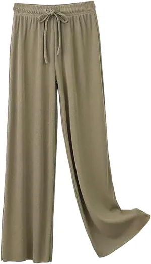 Women's Ice Silk Wide Leg Pants High Waist Drop and Slim Straight Leg Trousers Baggy Palazzo Pants Yoga Sweatpants