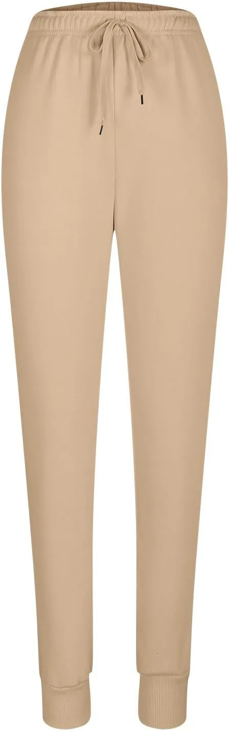 Women's Joggers Fleece Lined Sweatpants Warm Winter Pants High Waisted Casual Pants Comfy Lounge Pants with Pockets