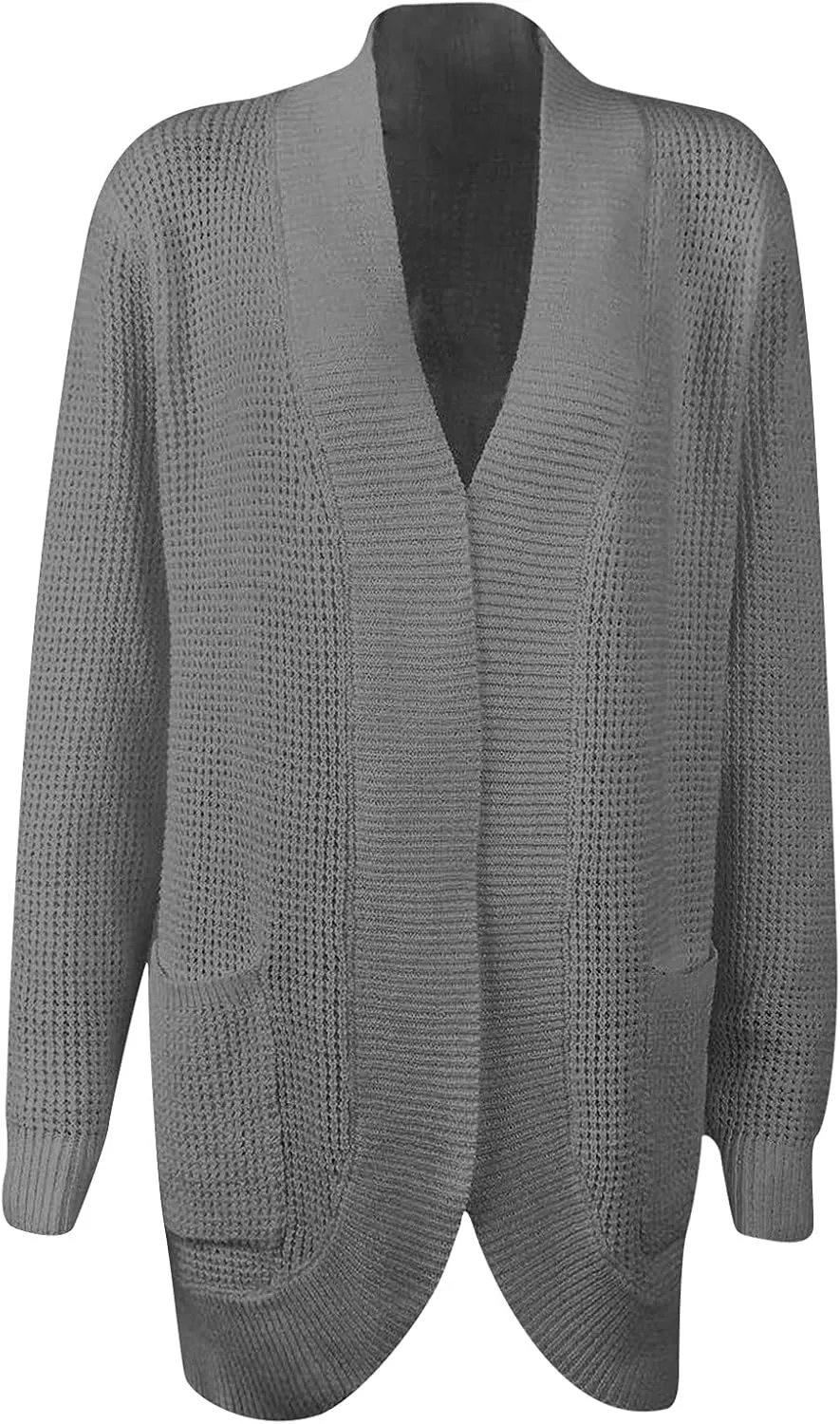 Womens Lightweight Cardigan Sweater Open Front Chunky Knit Sweaters 2023 Fall Winter Outerwear Long Sleeve Jumper