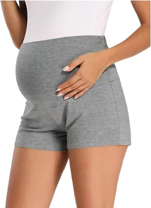 Women's Maternity Shorts Over Belly Pregnancy Lounge Workout Running Pajama Lightweight Sleep Shorts with Pockets