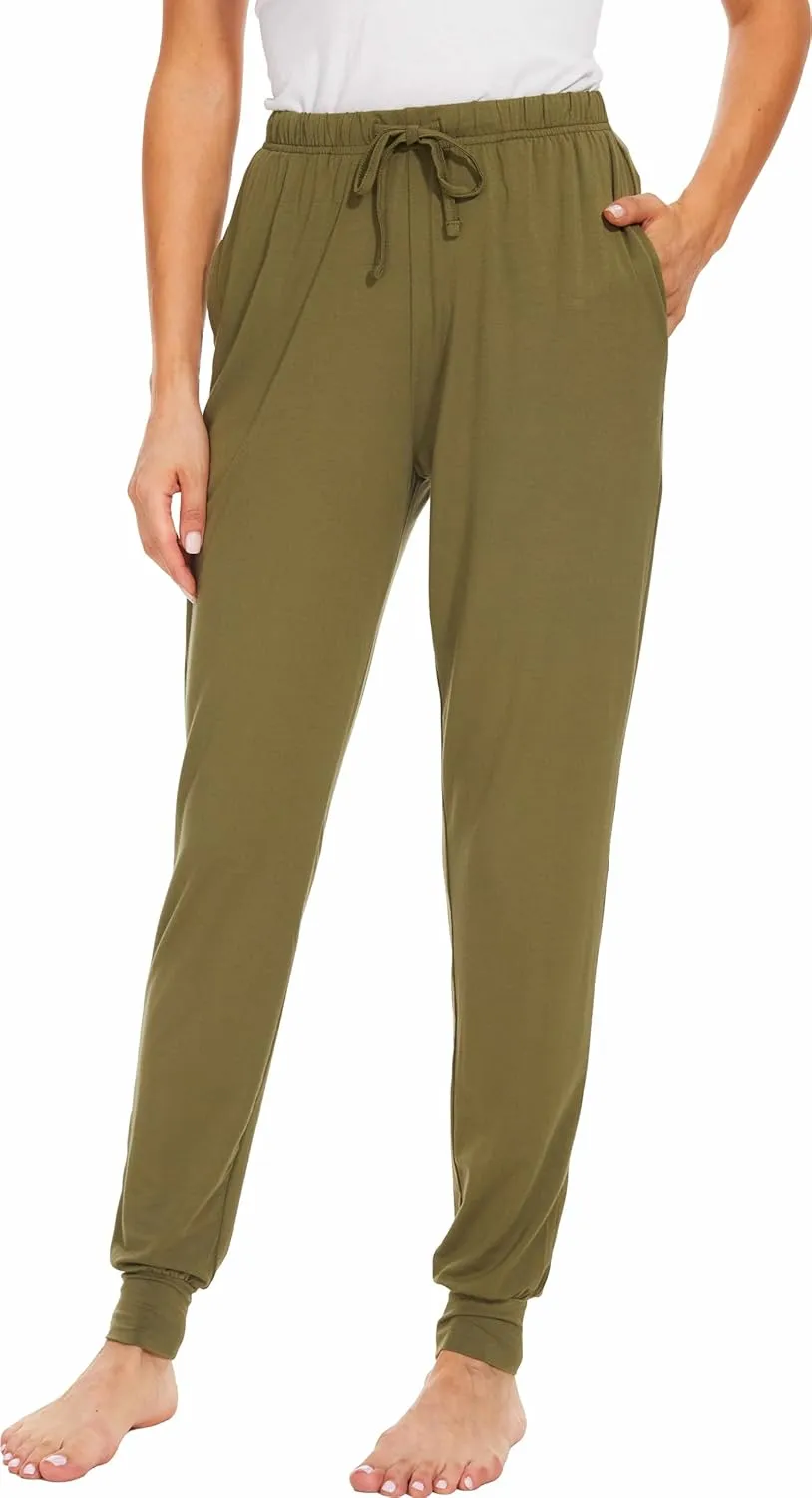 Women's Pajama Pants - Viscose Made from Bamboo, Joggers Pants with Pockets Comfy Lounge Sleep Pants Pj Bottoms