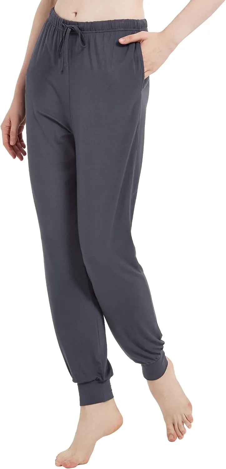 Women's Pajama Pants - Viscose Made from Bamboo, Joggers Pants with Pockets Comfy Lounge Sleep Pants Pj Bottoms