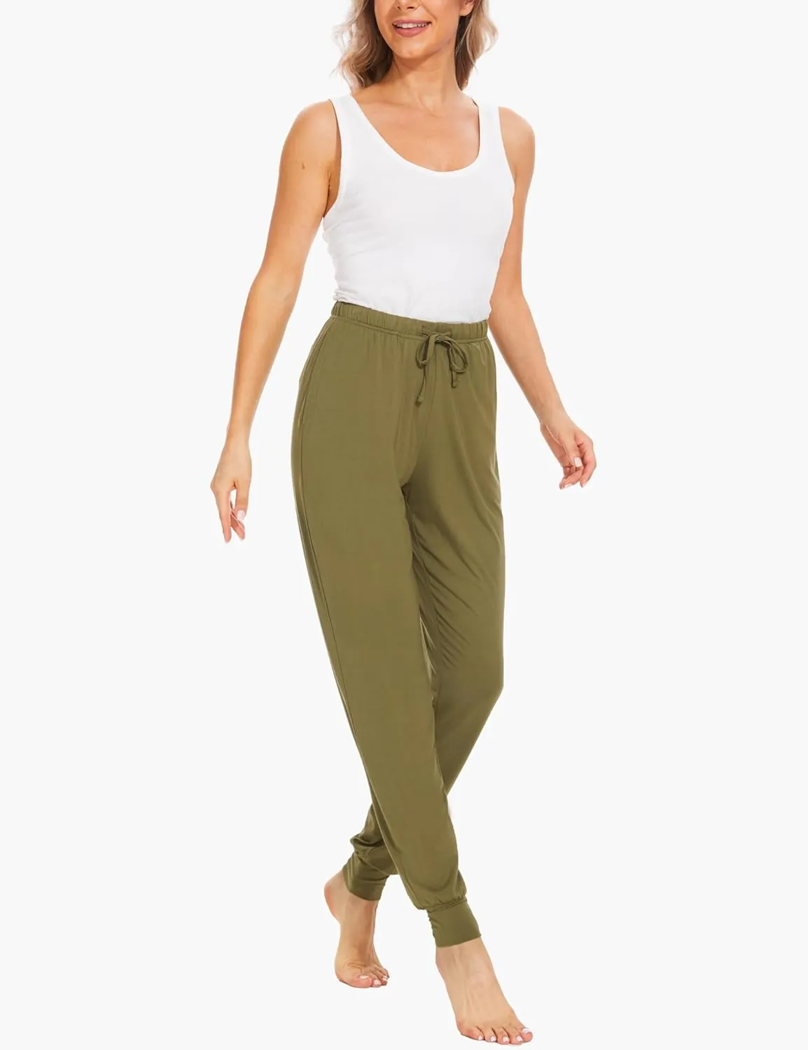 Women's Pajama Pants - Viscose Made from Bamboo, Joggers Pants with Pockets Comfy Lounge Sleep Pants Pj Bottoms