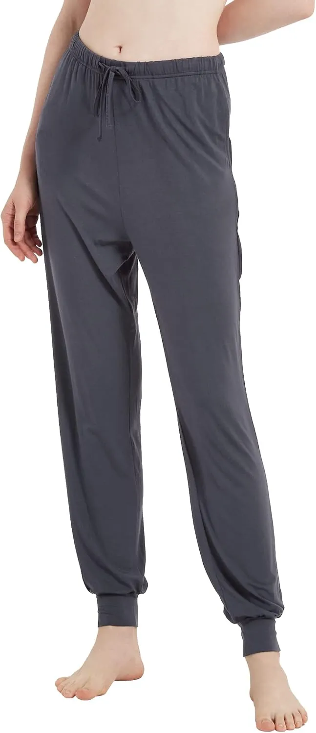Women's Pajama Pants - Viscose Made from Bamboo, Joggers Pants with Pockets Comfy Lounge Sleep Pants Pj Bottoms