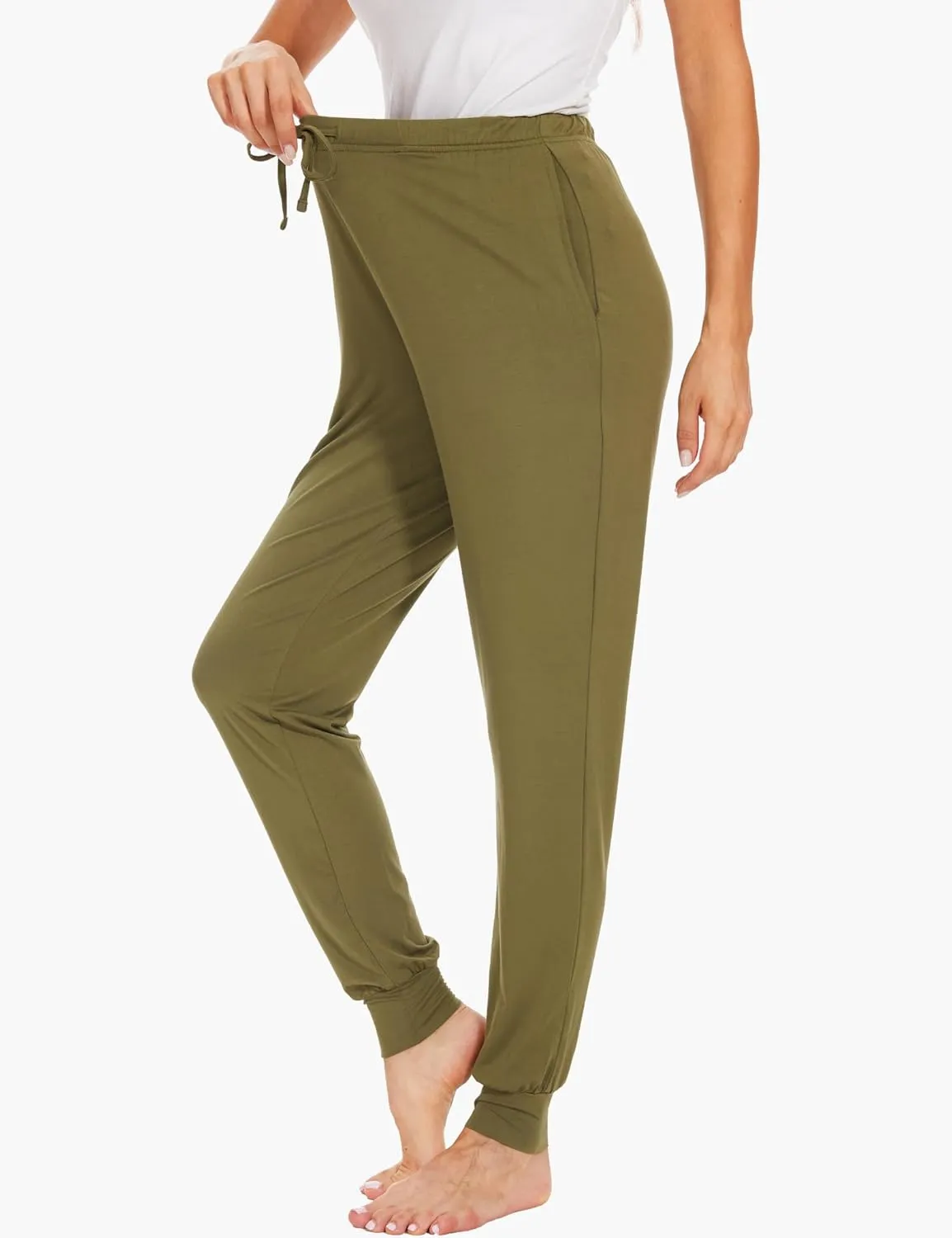 Women's Pajama Pants - Viscose Made from Bamboo, Joggers Pants with Pockets Comfy Lounge Sleep Pants Pj Bottoms