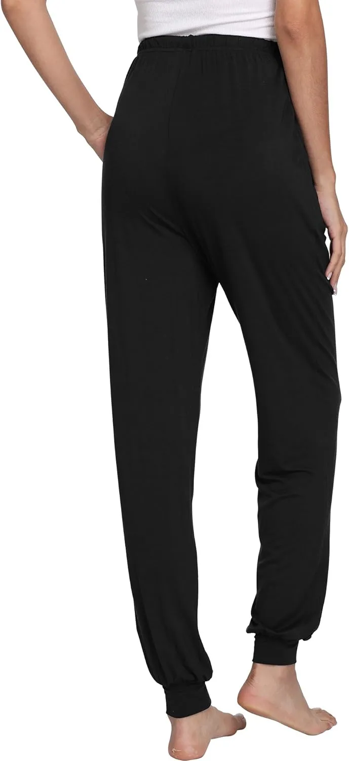 Women's Pajama Pants - Viscose Made from Bamboo, Joggers Pants with Pockets Comfy Lounge Sleep Pants Pj Bottoms