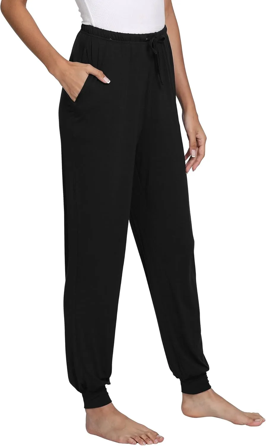 Women's Pajama Pants - Viscose Made from Bamboo, Joggers Pants with Pockets Comfy Lounge Sleep Pants Pj Bottoms