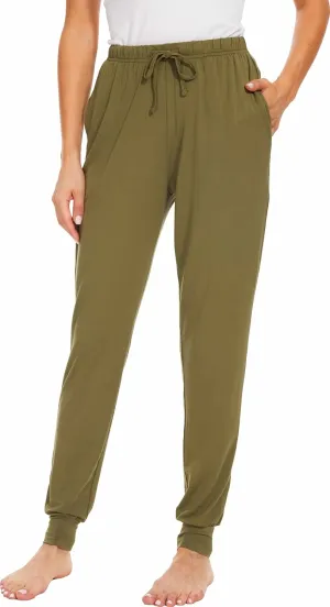 Women's Pajama Pants - Viscose Made from Bamboo, Joggers Pants with Pockets Comfy Lounge Sleep Pants Pj Bottoms