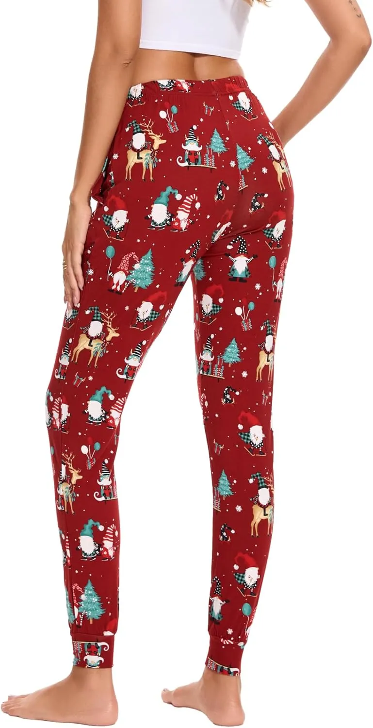 Women's Pajama Pants - Viscose Made from Bamboo, Joggers Pants with Pockets Comfy Lounge Sleep Pants Pj Bottoms