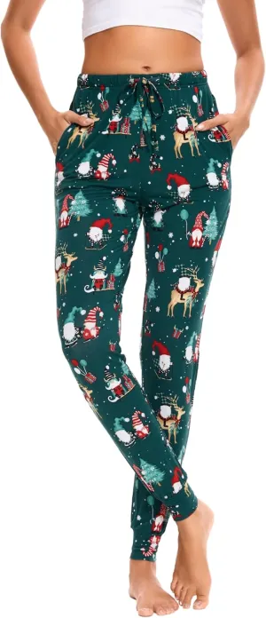 Women's Pajama Pants - Viscose Made from Bamboo, Joggers Pants with Pockets Comfy Lounge Sleep Pants Pj Bottoms