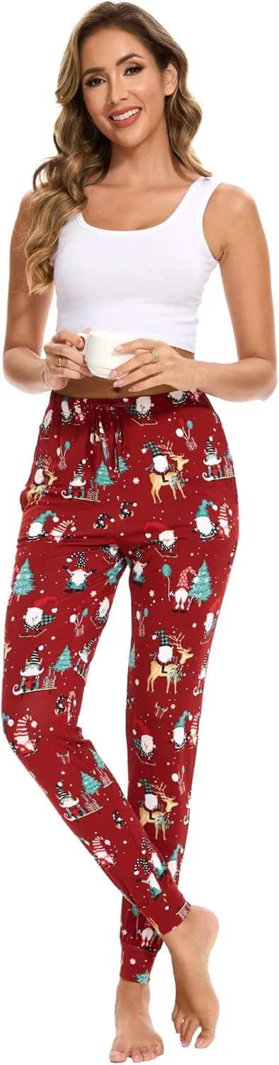 Women's Pajama Pants - Viscose Made from Bamboo, Joggers Pants with Pockets Comfy Lounge Sleep Pants Pj Bottoms