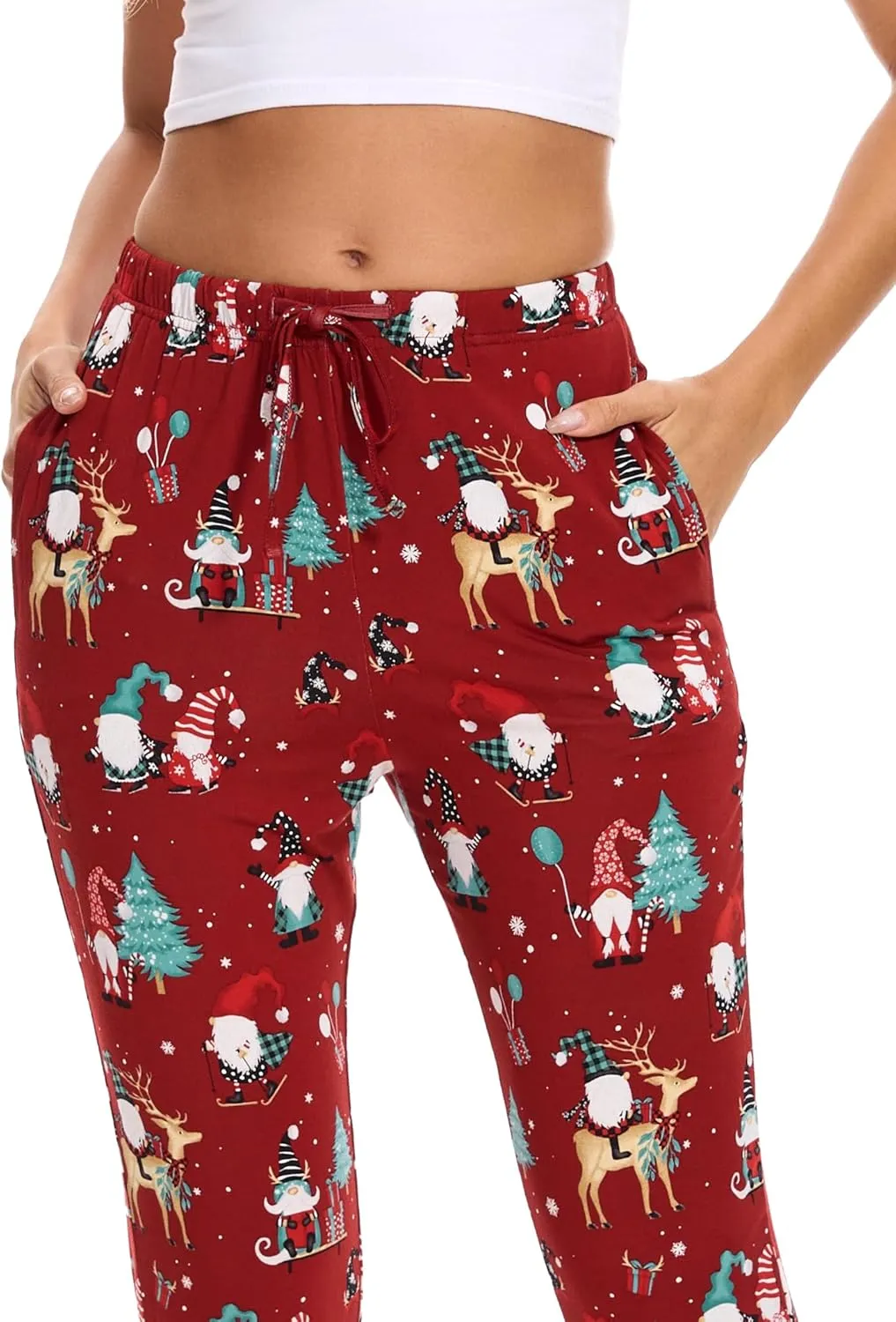 Women's Pajama Pants - Viscose Made from Bamboo, Joggers Pants with Pockets Comfy Lounge Sleep Pants Pj Bottoms