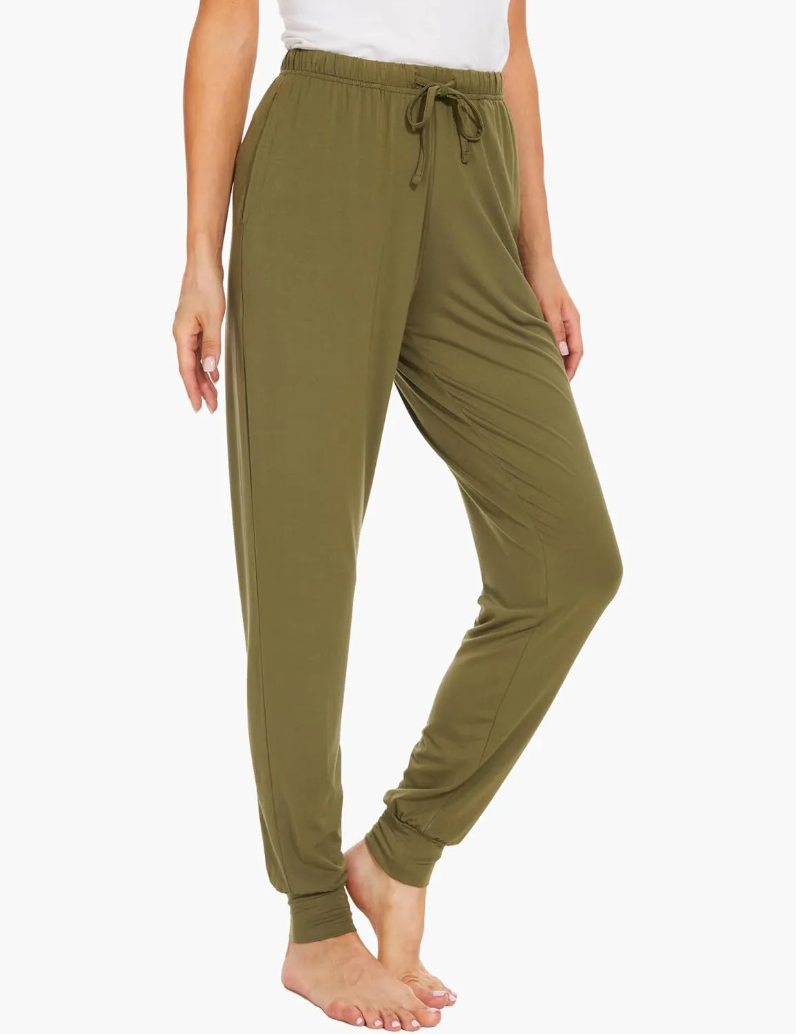 Women's Pajama Pants - Viscose Made from Bamboo, Joggers Pants with Pockets Comfy Lounge Sleep Pants Pj Bottoms