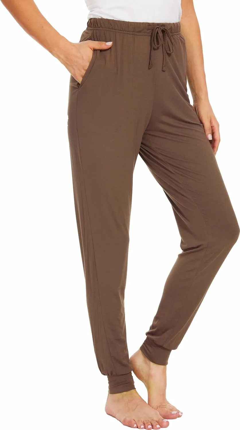 Women's Pajama Pants - Viscose Made from Bamboo, Joggers Pants with Pockets Comfy Lounge Sleep Pants Pj Bottoms