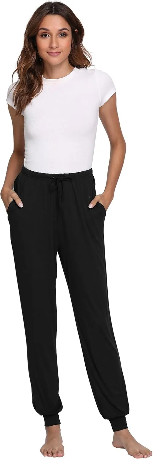 Women's Pajama Pants - Viscose Made from Bamboo, Joggers Pants with Pockets Comfy Lounge Sleep Pants Pj Bottoms