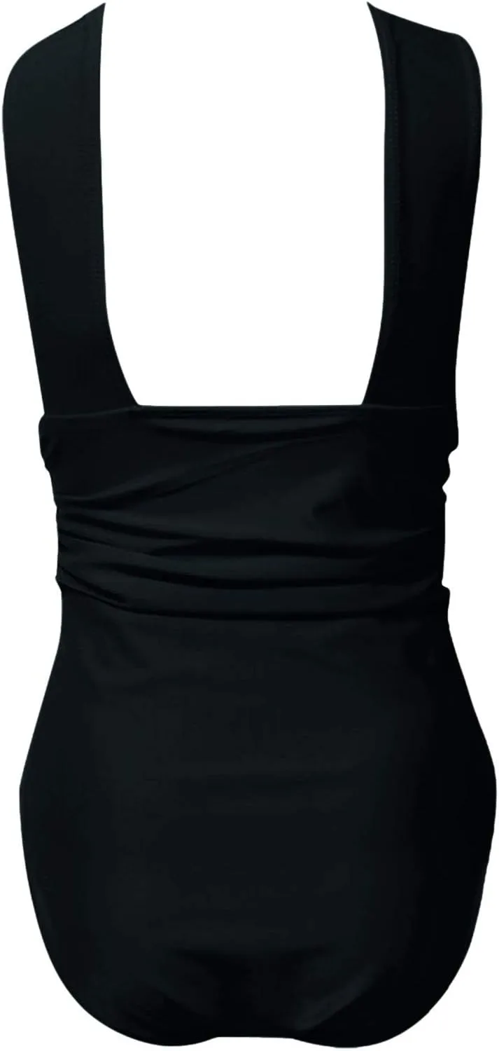 Women's Sexy One Piece Swimsuits Tummy Control Backless Cutout High Waisted Wrap Tie Back Plus Size Bathing Suits