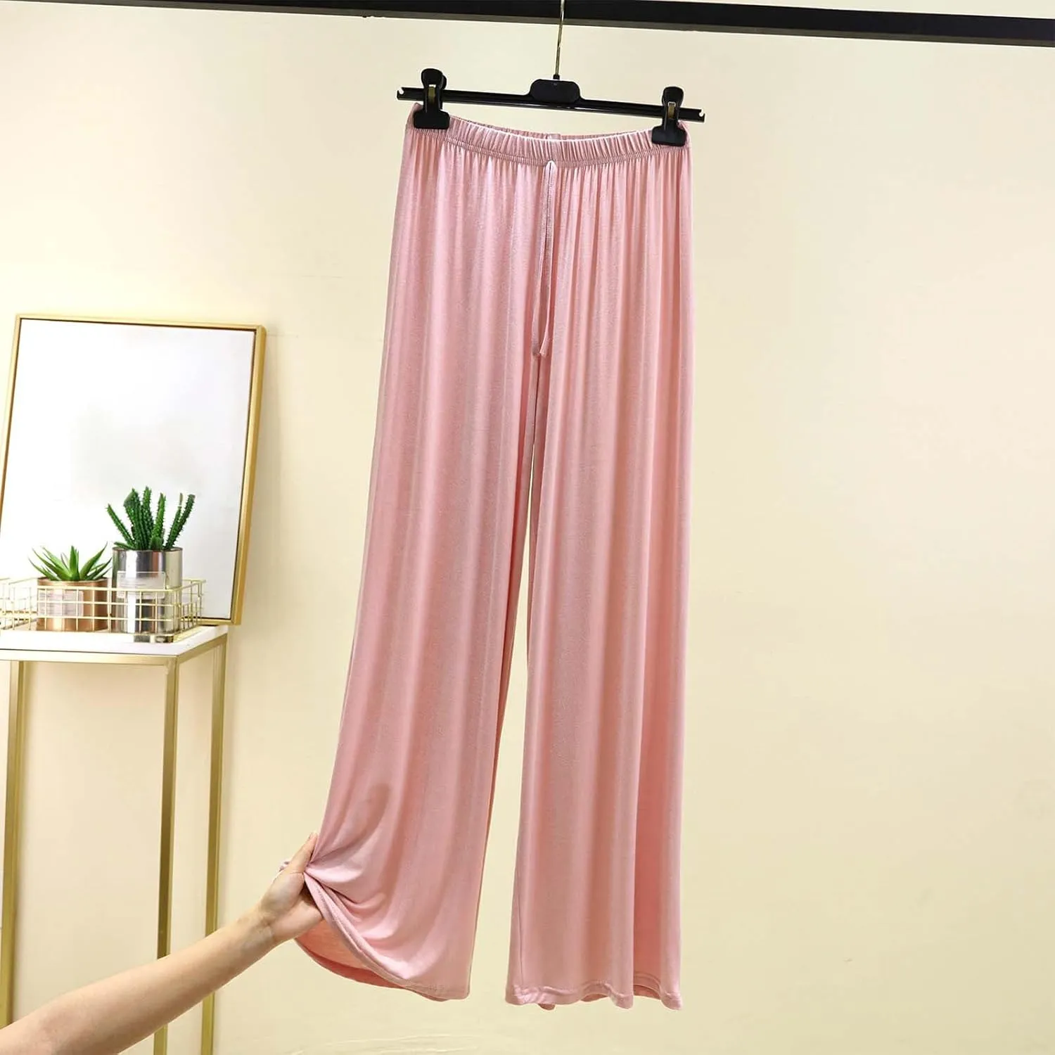 Women's Sleep Pants Summer Modal Lounge Home Wear Bottoms Pajama Pj Pant with Pocket Drawstring Slacks Trouser Clothes