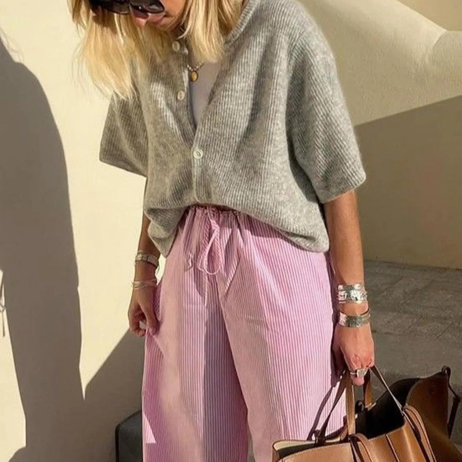 Womens Sleeveless Knit Cardigan Short Sleeve Button Down Cropped Knitted Sweater Y2k Solid Color Going Out Knit Top