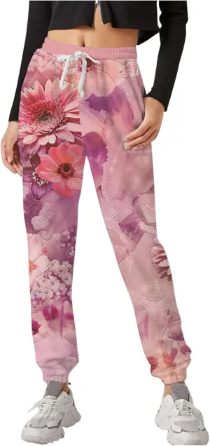 Womens Sweatpants with Pockets Elastic Waist Soft Leggings Tie-dye Fall Womens Sweatpants Workout High Waisted Pants